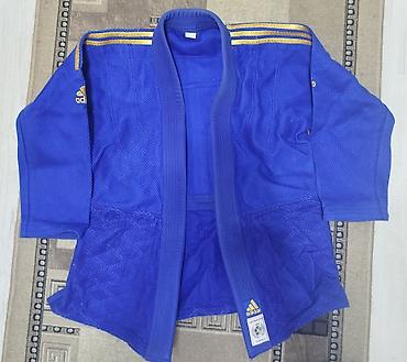 Кимоно для дзюдо Adidas (синее), комплект куртка + штаны и пояс