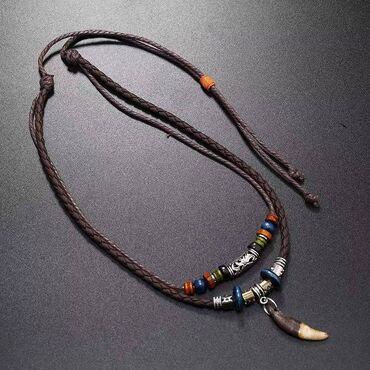 Ogrlice: Ogrlica sa priveskom, Handmade, Materijal: Koža — 7