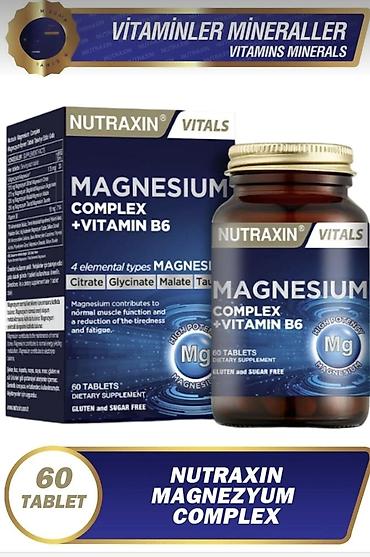 magnesium tablet: Магний Magnesium Məhsul: Nutraxin Vitals Magnesium Complex + Vitamin — 1
