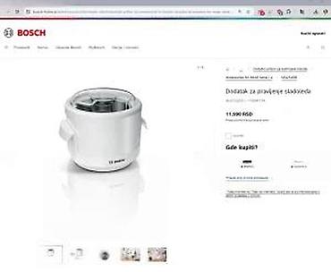 Ostala kuhinjska oprema: Bosch nastavak za sladoled – kompatibilan sa Bosch kuhinskim mašinama — 22