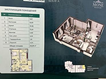 мансара: 2 комнаты, 63 м², Элитка, 11 этаж — 6