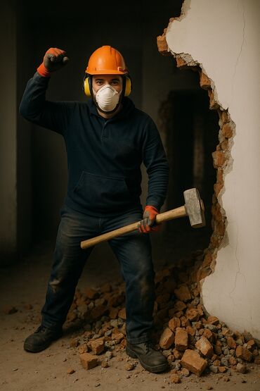 Демонтажные работы: Снос стен | Снос перегородки | Зачистка от старых обоев, Сбивка старой штукатурки, Снятие извести | Демонтаж линолеума, Демонтаж старого лага, Демонтаж плинтуса | Крыша из шифера, Металлочерепичная кровля, Мягкая кровля Больше 6 лет опыта — 3