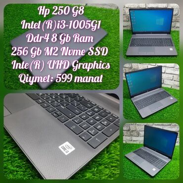 hp notebook qiymeti: HP 250 G8 /Core i3 10cu nəsil / 1 gün işlənib/8Gb RAM/256Gb SSD 💻Hp