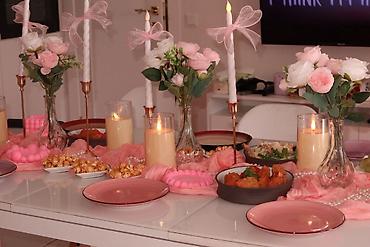 Декор и сервировка для девичника в розовой гамме “Bride To Be” -