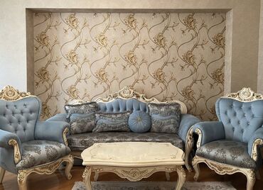 işlənmiş divan kreslo: Б/у, Классический диван, 2 кресла, Нераскладной