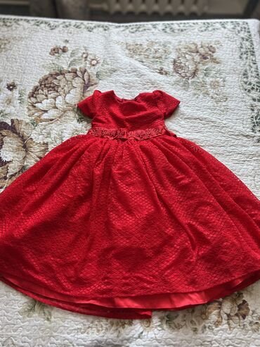 платье водолазка: Детское платье, цвет - Красный, Б/у