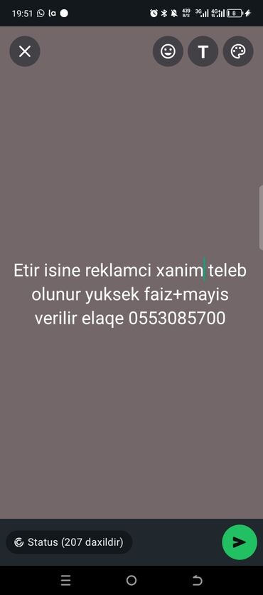 Digər ixtisaslar: Etir soybesine reklamci xanimlar teleb olunur