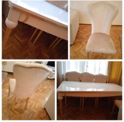 Yataq otağı dəstləri: Qonaq otağı üçün, İşlənmiş, Kvadrat masa, 6 stul