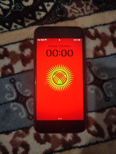 купить сим карту с красивым номером: IPhone 8, Колдонулган, 64 ГБ, Кызыл, Кабель, 77 %