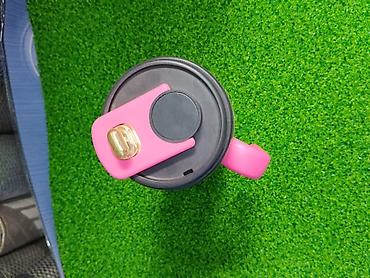 Термо идиштер: Термокружка с ручкой «COFFEE CUP», розово‑чёрный градиент. - Материал — 2