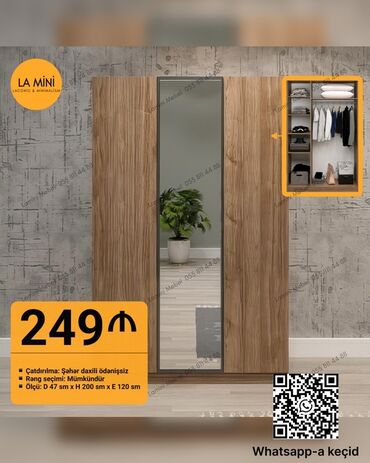 Divanlar: Yeni, Açılan, 3 qapılı Düz dolab, Qarderob, paltar dolabı, Azərbaycan
