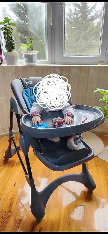 oyuncaq satisi: Uşaq yemək stulu – Kidilo - Brend: Kidilo - Rəng: tünd boz/göy detal — 1