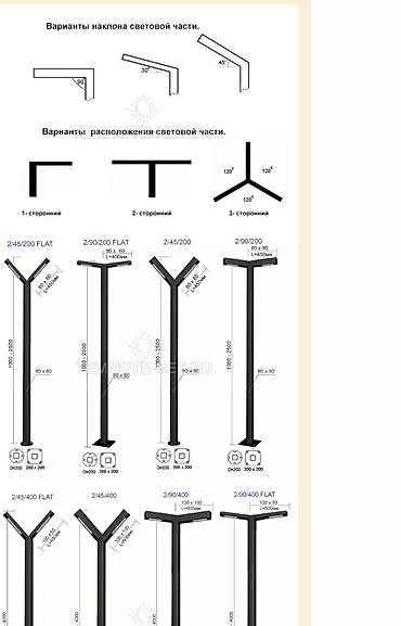 Уличное освещение: Садово‑парковые и уличные светильники/опоры освещения Ассортимент: - — 8