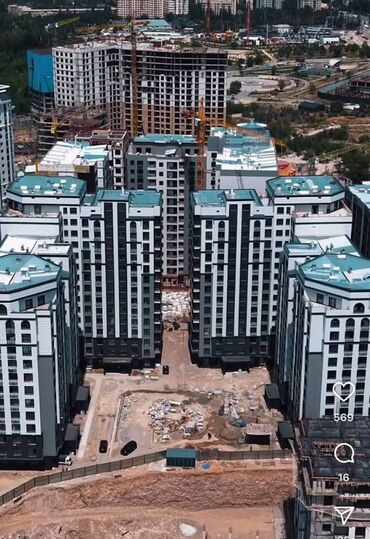 квартира берилет мкр кок жар: 2 бөлмө, 76 кв. м, Элитка, 9 кабат, ПСО (өзү оңдоп түзөтүп бүтүү үчүн)