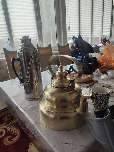 Чайники: Чайник антикварный латунный,дно медный, толщина стенки 2 мм,весь около — 7