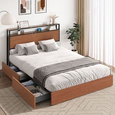 двуспальная кровать: Мебель на заказ, Спальня, Кровать, Тумба