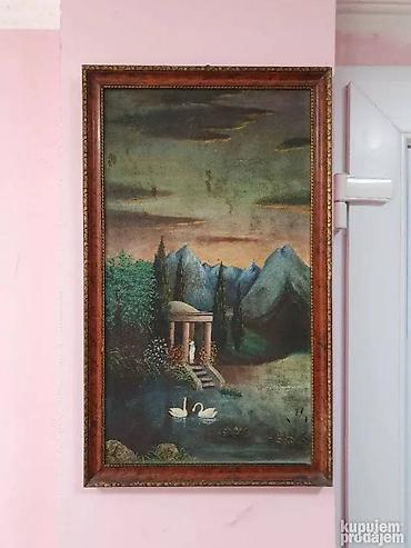 cajka satovi: Autor nepoznat, ulje na lezonitu. Dimenzije slike 55,5x30,5cm sa ramom — 2