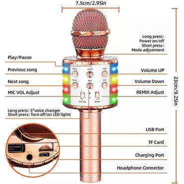 купить подержанный ноутбук: Portativ Bluetooth karaoke mikrofonu (daxili dinamiklə) - 2‑in‑1