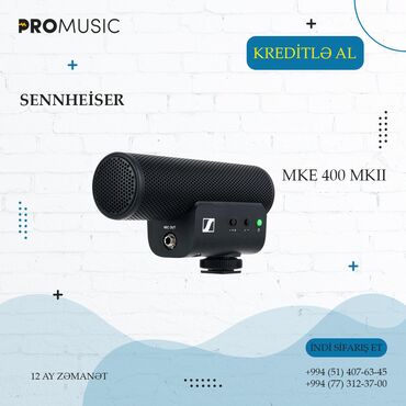 Audio: Sennheiser MKE 400 MKII ( Kamera mikrofonu, Kamera üçün mikrofon )