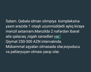 hezi aslanovda kiraye evler 3 otaqli: 1 otaqlı, 30 kv. m