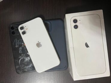 Apple iPhone: IPhone 11, Скидка 10%, Б/у, 64 ГБ, Белый, Защитное стекло, Чехол, Коробка, 77 %