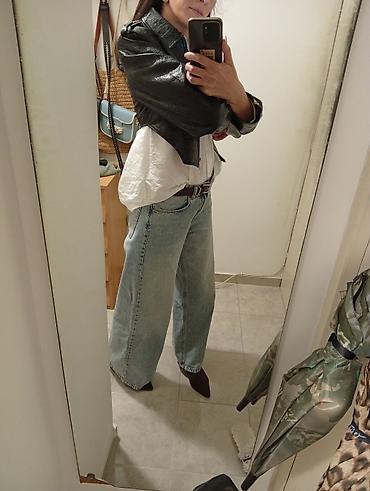pull and bear torbe: Kožna jakna M, bоја - Crna — 4