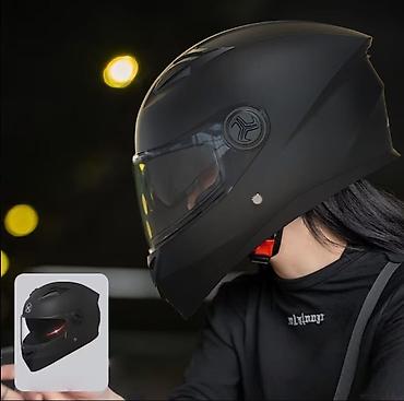 moto satış: Kaska Endirimlə 35-azn Tam üzlü motosiklet dəbilqəsi mat qara Ünvan Q — 6