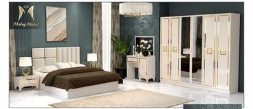 Yataq otağı dəstləri: 2 təknəfərlik çarpayı, 2 tumba, Dolab, Komod, Türkiyə, Yeni — 11