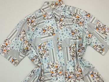 bluzki w kwiaty z bufiastymi rękawami: Сорочка жіноча, L, стан - Дуже гарний