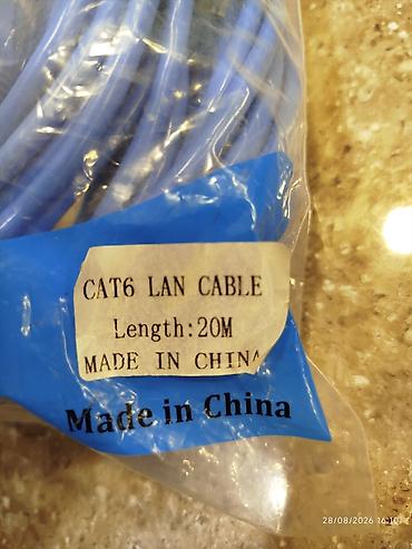 internet kabel cat6: Yenidir az istifadə olunub Məhsul: CAT6 LAN kabeli Uzunluq: 20 metr — 2