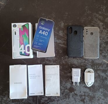 samsung g355h: Samsung A40, 64 GB, rəng - Qara, Sensor, Barmaq izi, İki sim kartlı