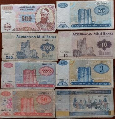 Əskinaslar: Kolleksiya üçün köhnə banknotlar dəsti Tərkib: - Azərbaycan Milli — 7