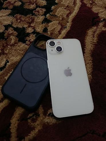 IPhone 13, Б/у, 128 ГБ, Белый, Чехол, 100 %