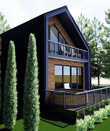 Продажа коттеджей и домов: Современный двухэтажный дом-шале с панорамным остеклением и террасами — 7