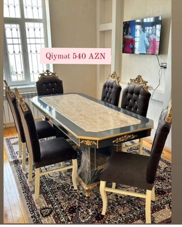Masa və oturacaq dəstləri: Qonaq otağı üçün, Yeni, Açılmayan, Dördbucaq masa, 6 stul -da lalafo.az — 28 Masa və oturacaq dəstləri: Qonaq otağı üçün, Yeni, Açılmayan, Dördbucaq masa, 6 stul — 28