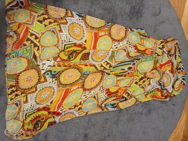 duga zuta haljina: L (EU 40), bоја - Žuta, Drugi stil, Kratkih rukava