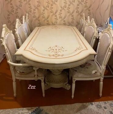 vasitcisiz otaq kiraysi: Для гостиной, Б/у, Прямоугольный стол, 8 стульев