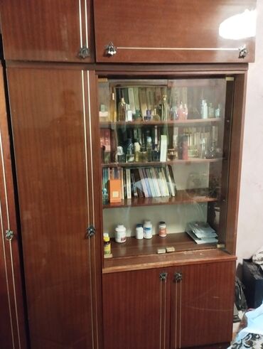 прихожный шкаф: Зал үчүн гарнитур, Шкаф, ДСП, түсү - Күрөң