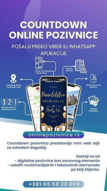 Entertainment: Online pozivnice za rođendan - CountDown Countdown pozivnica u obliku