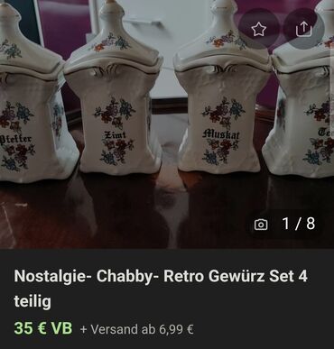 Kuhinjski setovi: Servis vintaz za zacine porcelanski. Servis 10 delova,perfektan (nov) — 3