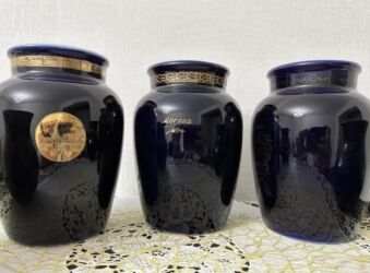 набор эмалированной посуды: Кобальтовые вазы ЛФЗ