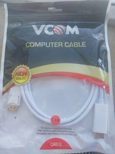 Generatorlar: VCOM markalı, 1.8 metr uzunluğunda ağ rəngli kompüter kabeli. Bu kabel