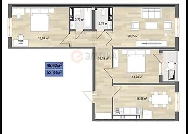 исакеева квартира: 3 комнаты, 95 м², Тунгуч мкр Элитка, 7 этаж, Косметический ремонт — 1