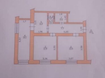 московская тыныстанова: 3 комнаты, 53 м², Сталинка, 2 этаж, Старый ремонт