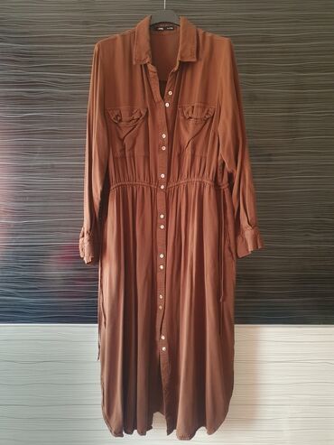 haljine svecane za svadbe: 2XL (EU 44), color - Brown, Oversize, Long sleeves