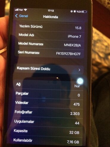 iphone x 32 gb qiymeti: IPhone 7, 32 GB, Qara, Zəmanət, Barmaq izi, Face ID