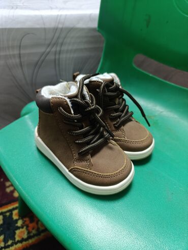 обувь рабочий: Детские утеплённые ботинки - Цвет: коричневый с белой подошвой и