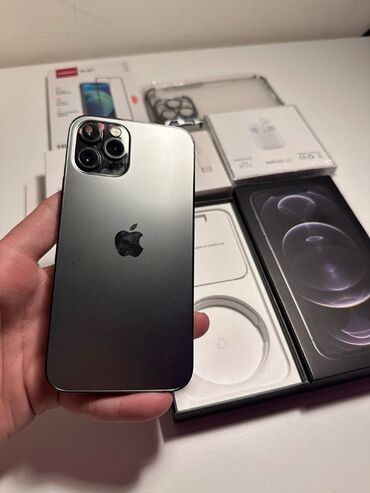 новый айфон 12: IPhone 12 Pro, Б/у, 128 ГБ, Black Titanium, Защитное стекло, Чехол, 84 %