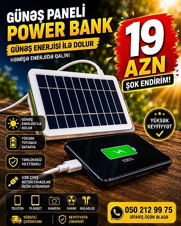 sandvic panel: Günəş enerjisi ilə işləyən portativ enerji paneli və USB çıxışı. - — 2