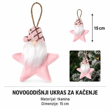 KMT Viseći ukras Deda Mraz od tkanine 2905273 Dekorativni božićni